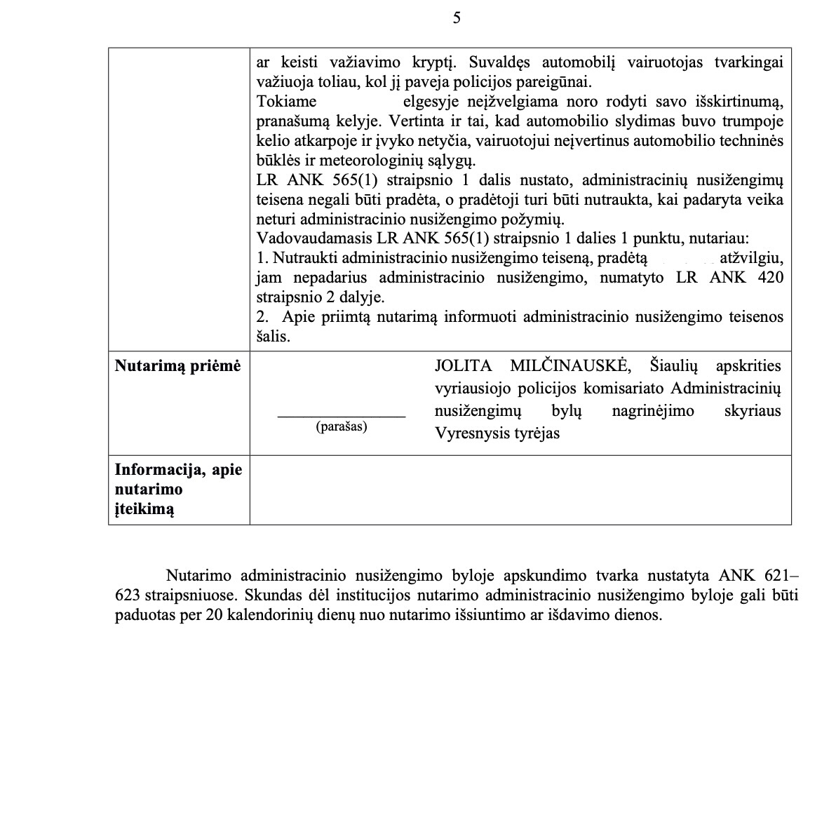 Teismo sprendimas – Chuliganiškas vairavimas (slydimas šonu): protokol, psl. 2