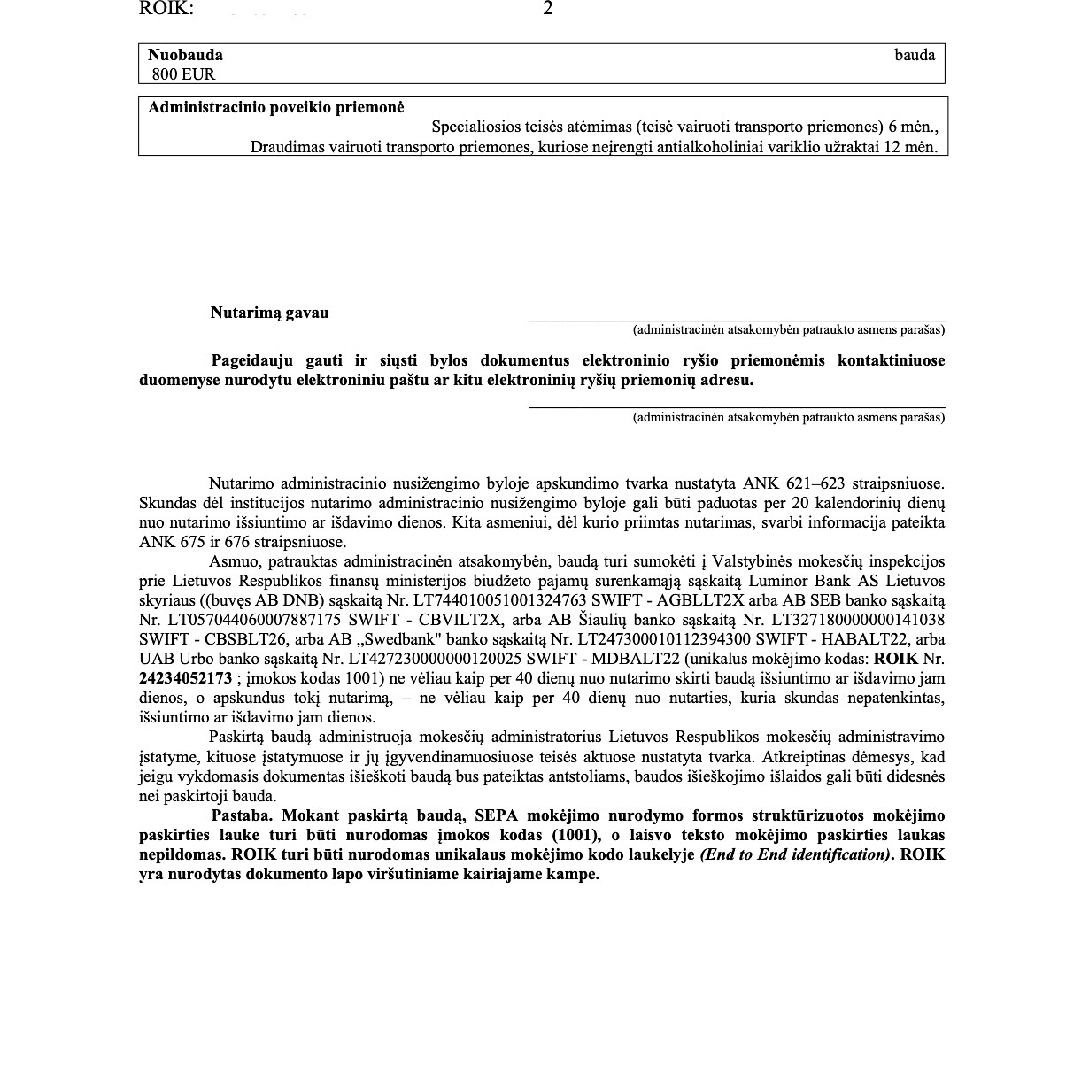 Teismo sprendimas – Neblaivumas 0,62 ‰: antialkoholinio variklio užrak, psl. 2