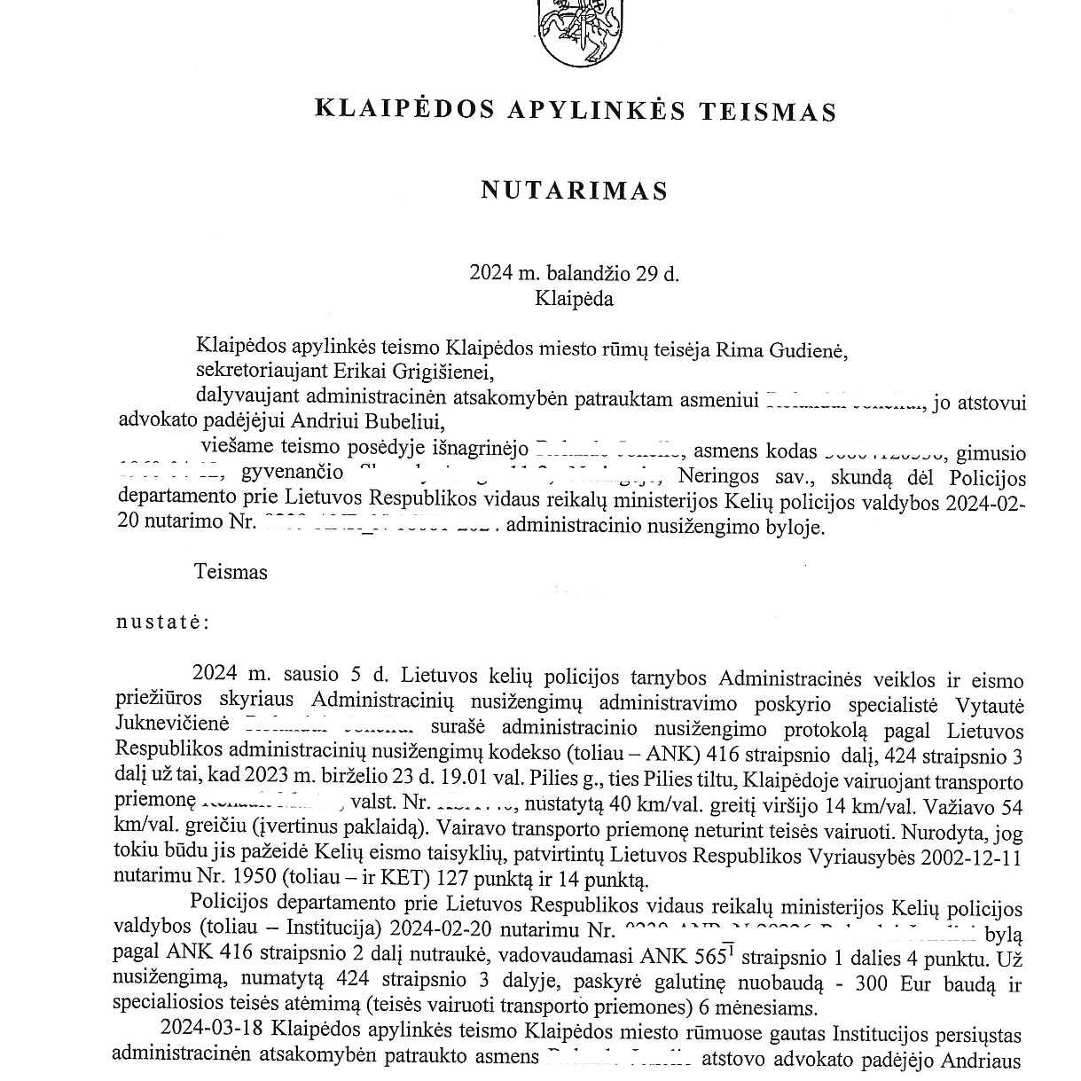 Teismo sprendimas – Vairavimas be teisės: nutarimas panaikintas, admin, psl. 3