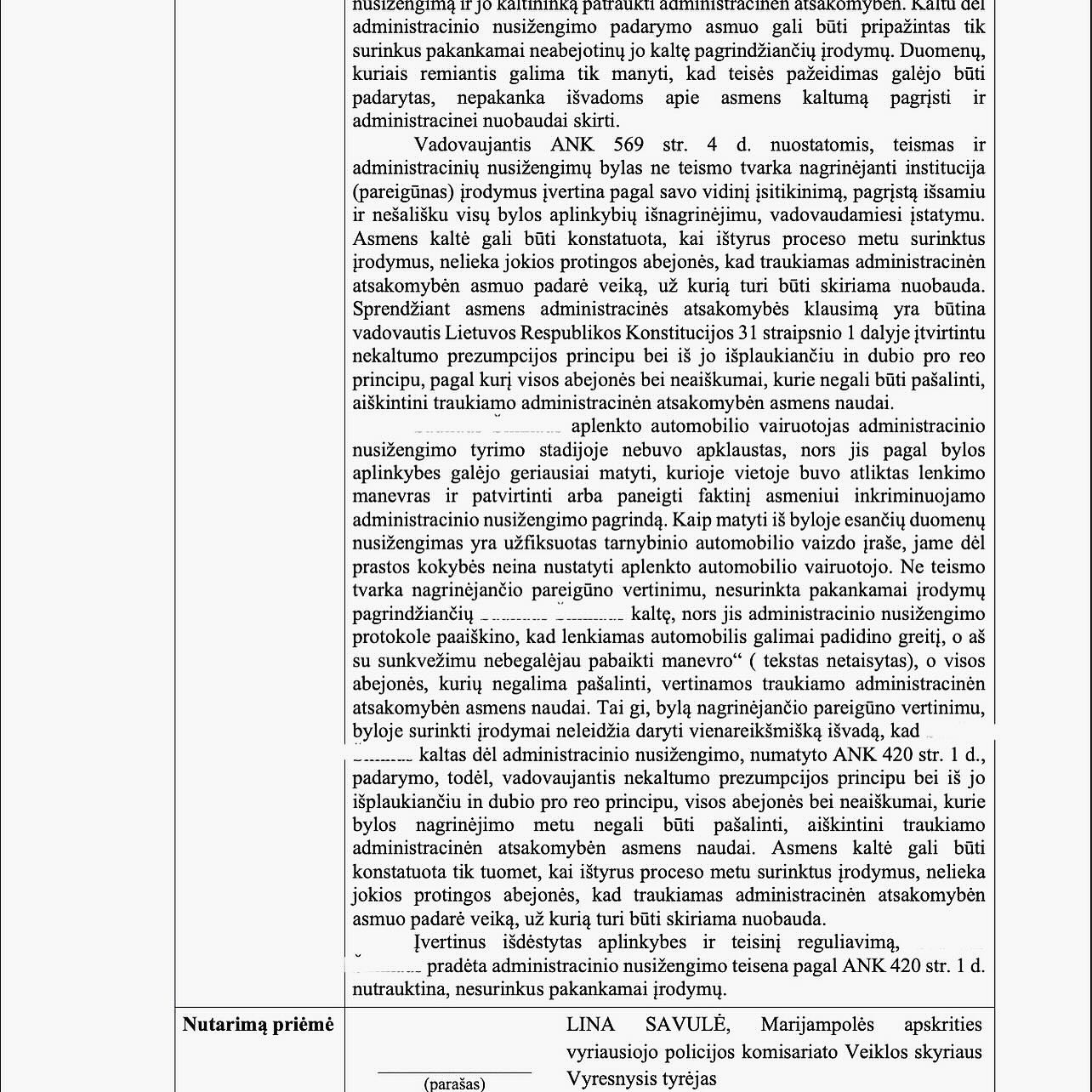 Teismo sprendimas – Lenkimas sankryžoje (ženklas Nr. 108): teisena nut, psl. 3