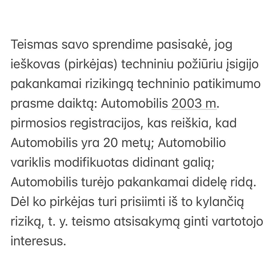 Teismo sprendimas – Apgintas pardavėjas: pirkėjo ieškinys dėl automobi, psl. 1