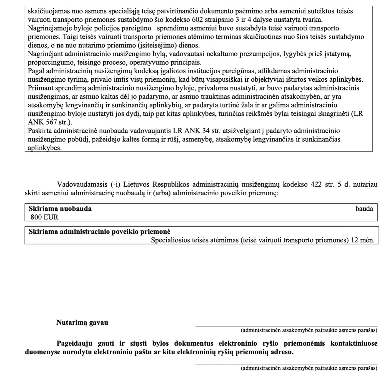 Teismo sprendimas – Neblaivus vairavimas: teisės vairuoti atėmimas ape, psl. 2