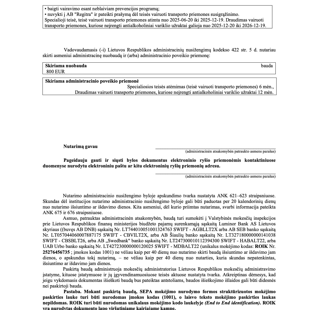 Teismo sprendimas – Neblaivumas 0,88 ‰: teisės vairuoti atėmimas sutru, psl. 3