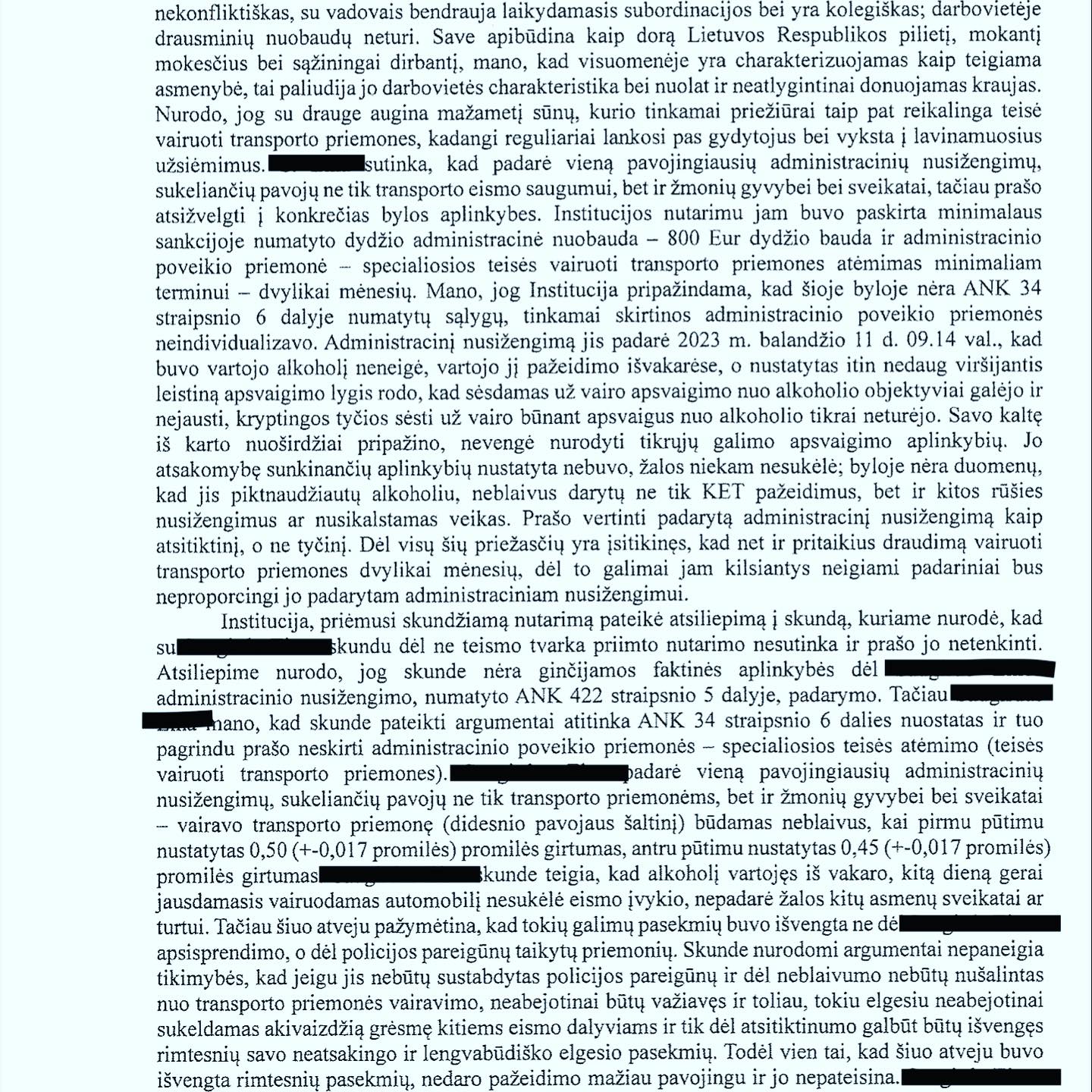 Teismo sprendimas – Neblaivumas: atėmimas sutrumpintas iki 3 mėn., tei, psl. 2