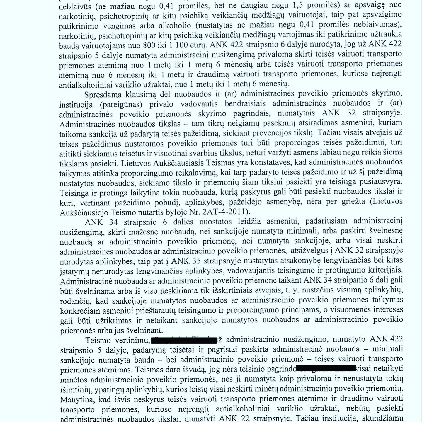 Teismo sprendimas – Neblaivumas: atėmimas sutrumpintas iki 3 mėn., tei, psl. 4