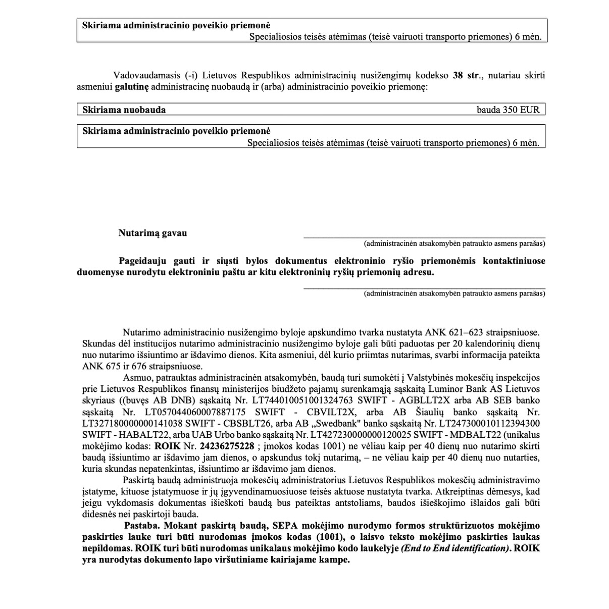 Teismo sprendimas – Greičio viršijimas ir vairavimas be teisės: atėmim, psl. 3