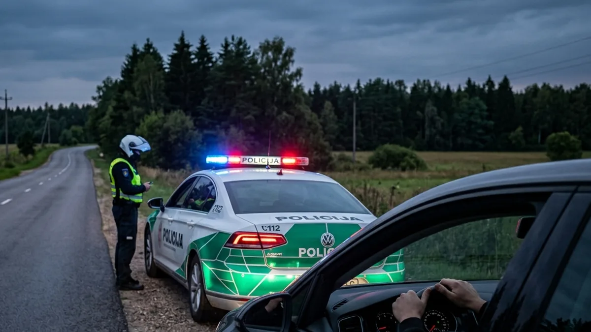 Policijos ekipažas sustabdė vairuotoją pakelėje