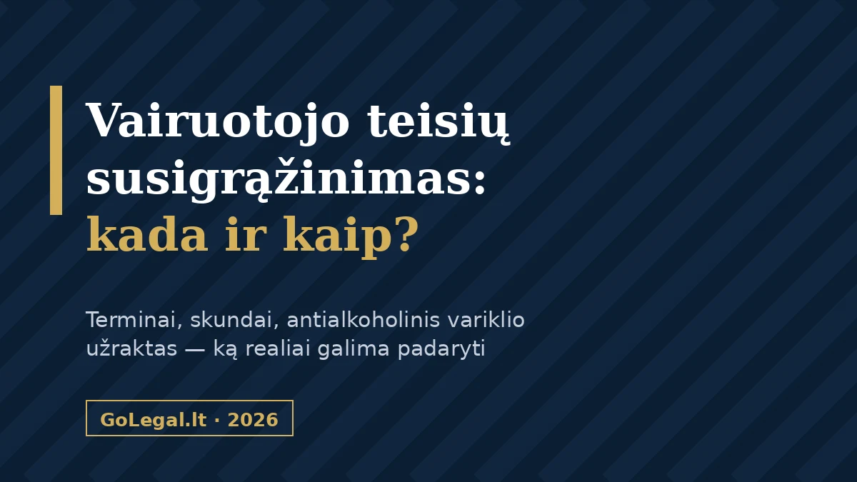 Vairuotojo teisių susigrąžinimas – terminai ir galimybės